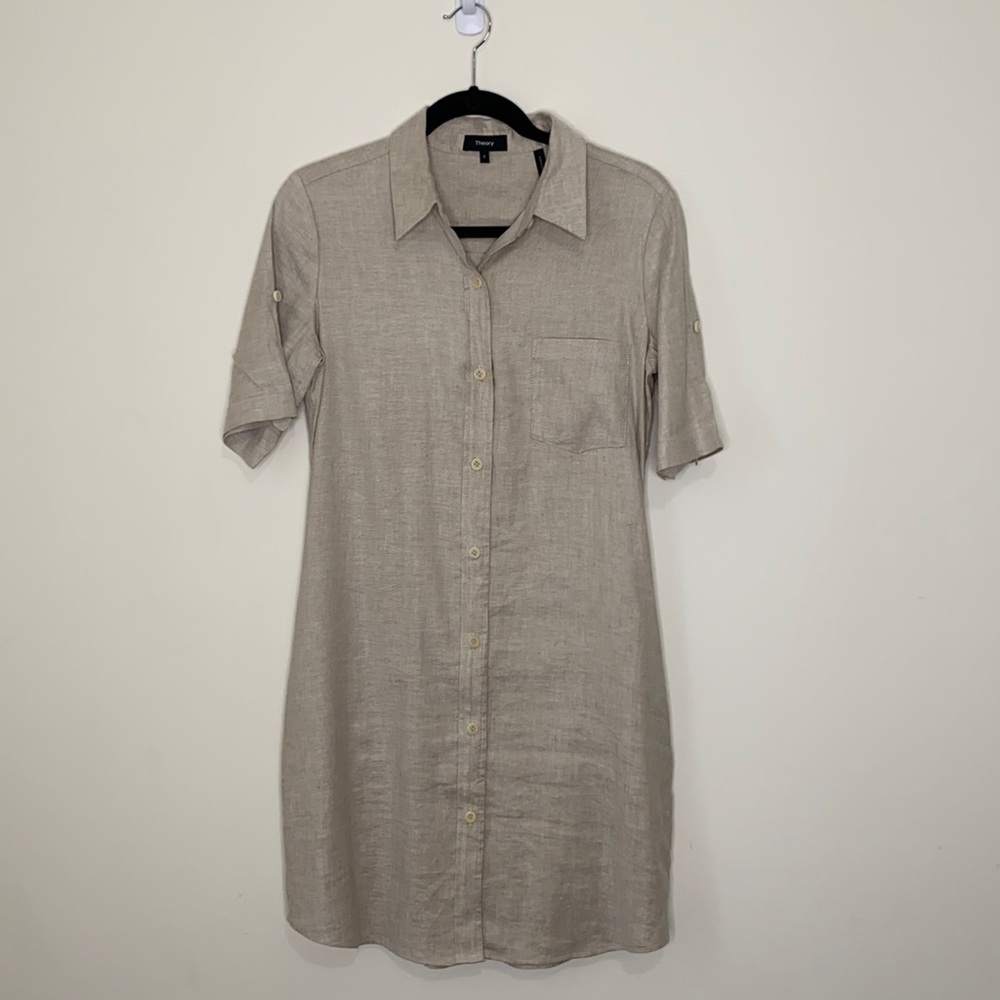 Theory linen shirt dress